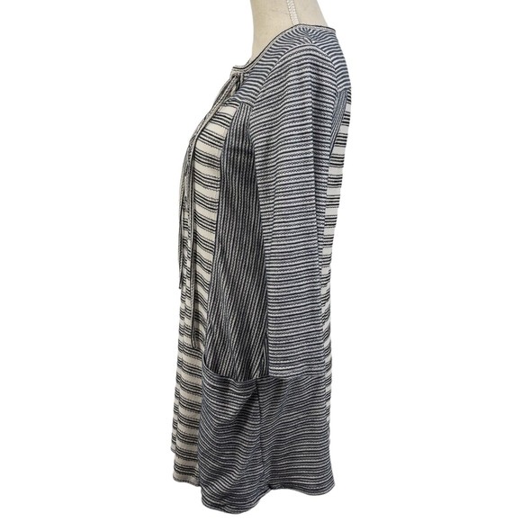 BCBGMaxAzria Lani Lace Up Front Embroidered Striped Knit Tunic Dress Womens S - Picture 10 of 14